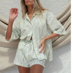 Stone Fox Swim Zenni Linen Shirt Size M/L NWT